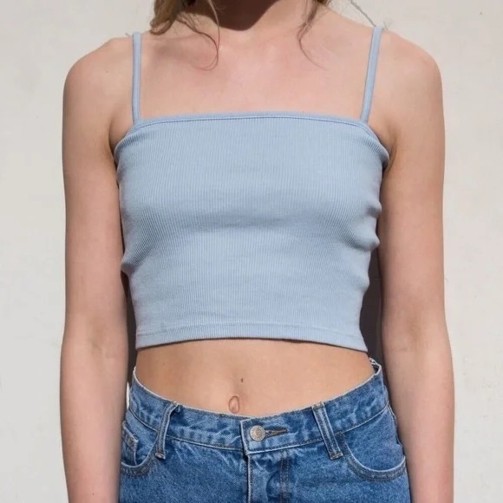 Brandy Melville Faye Cropped Light Blue Tank